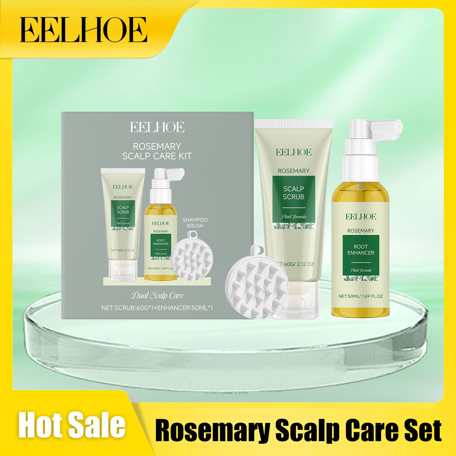 Rosemary Hair Oil - Eelhoe Biberiye Saç Derisi Bakım Seti